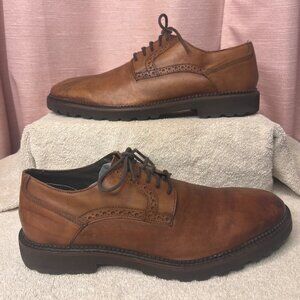 HUSH PUPPIES Nelson Sterling IIV Men Shoes Tan Leather Oxfords Lace Up11W Brogue